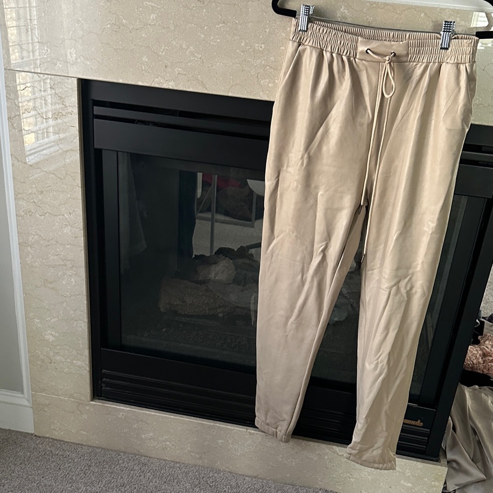 Beige Joggers with Drawstring